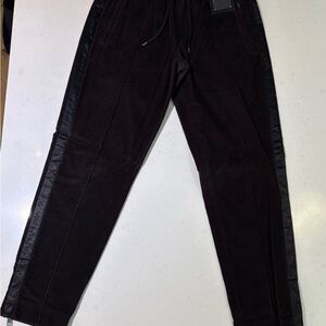 Dolce & Gabbana Dark Brown Corduroy Track Pants with Side Satin Stripe
